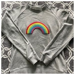 Sugarhill RAINBOW gray sweater Sz 4 🌈